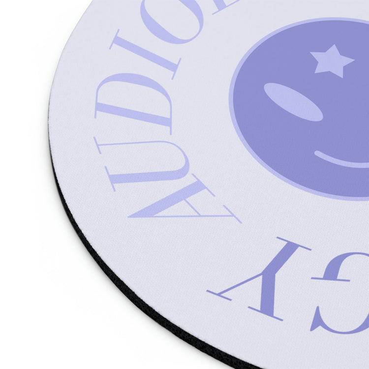 audiology purple smiley mousepad