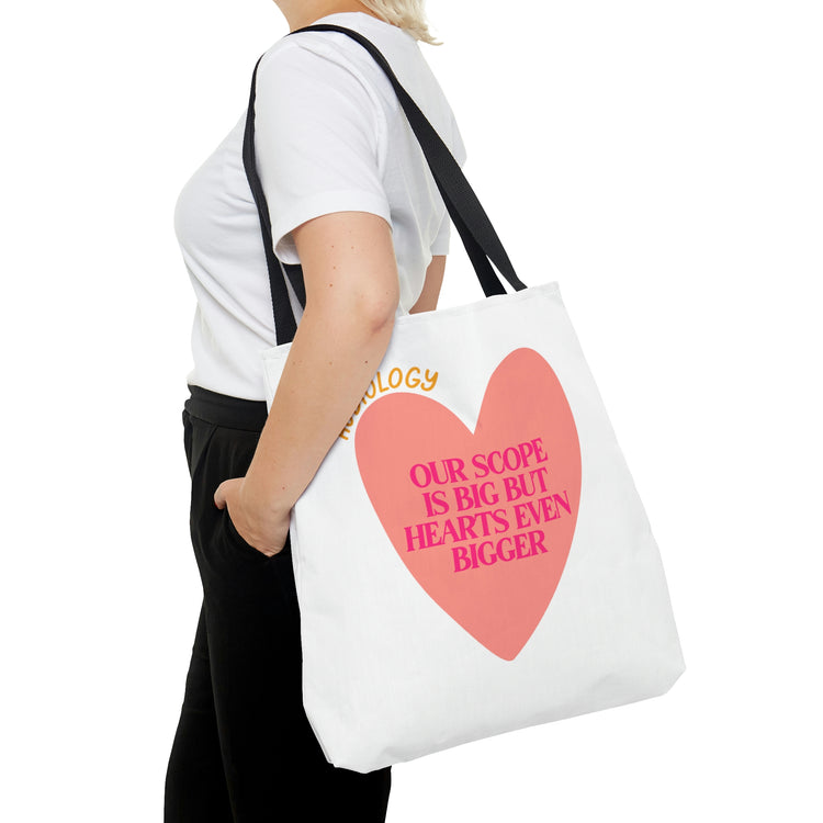 audiology heart scope tote bag