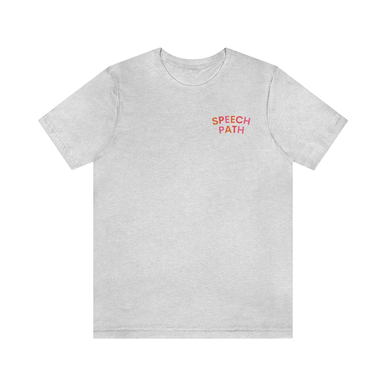 colorful speech path short sleeve tee
