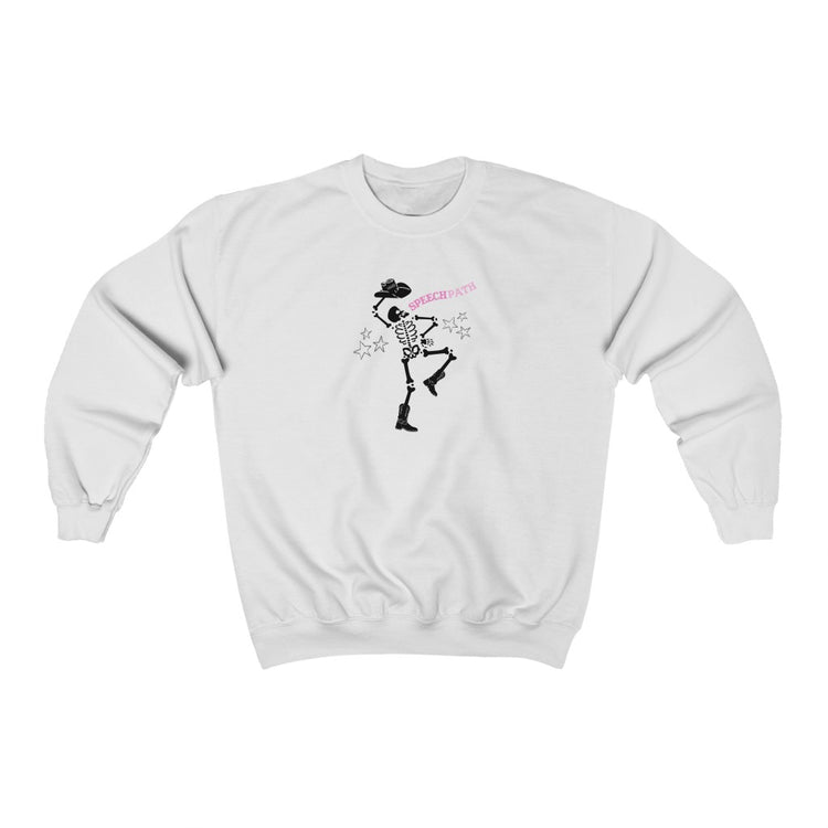 skeleton cowboy speech path crewneck