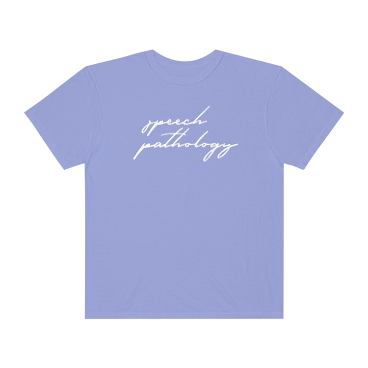speech pathology cursive comfort colors tee