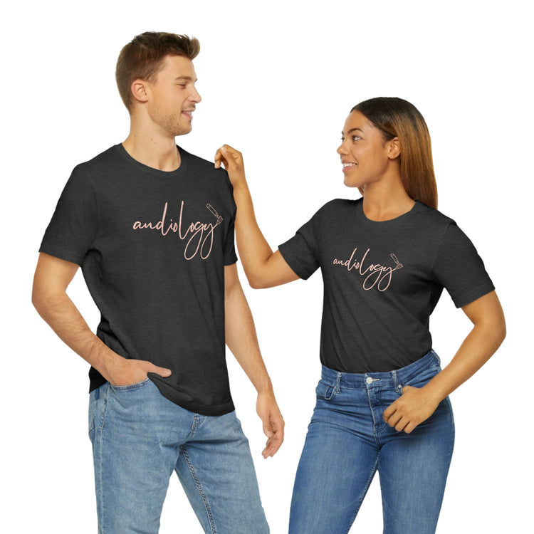simple audiology otoscope short sleeve tee