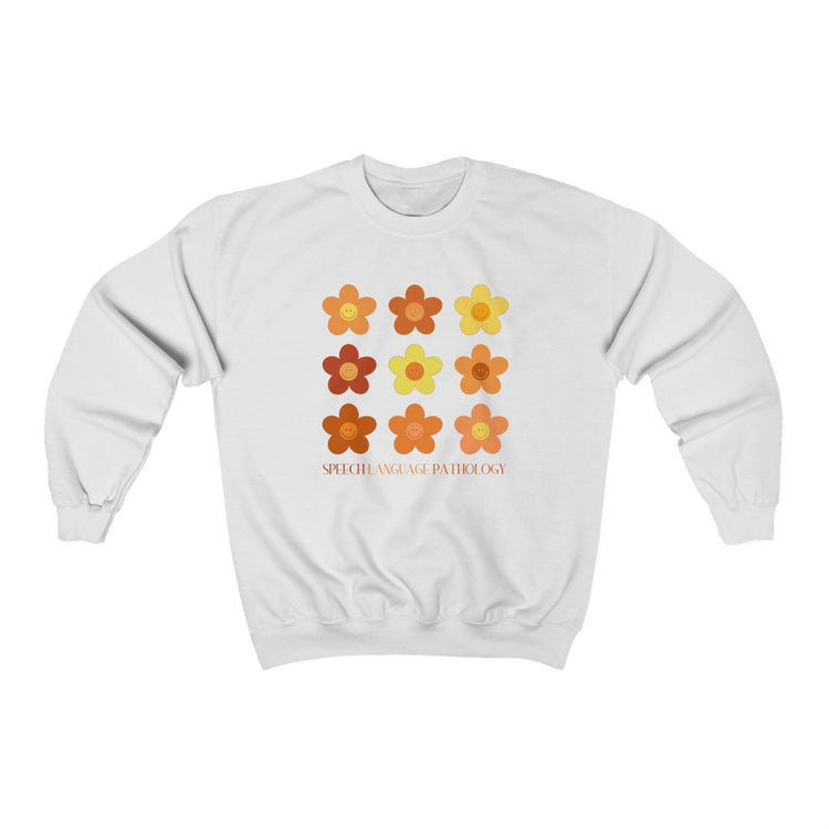 orange flower speech pathology crewneck