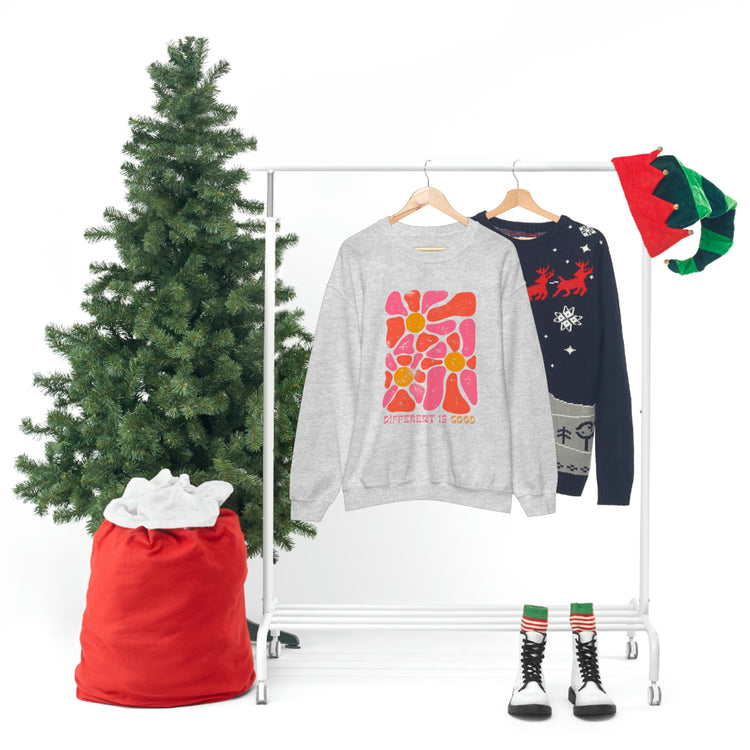 retro flower different is good crewneck