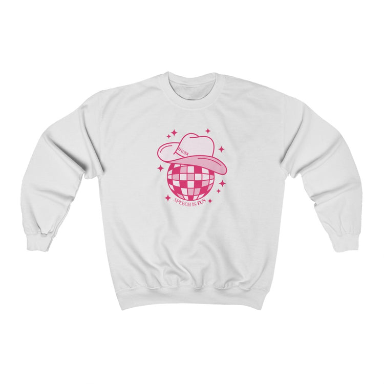 cowboy disco speech is fun crewneck