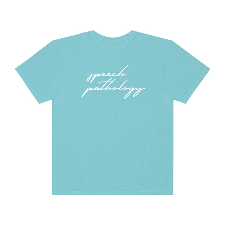 speech pathology cursive comfort colors tee