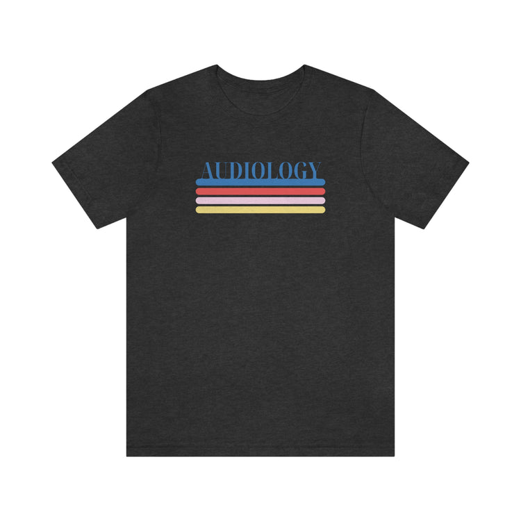 colorful lines audiology short sleeve tee