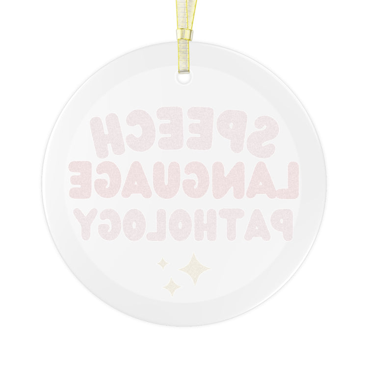 speech language pathology pink glass ornament