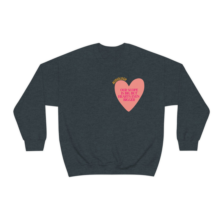 audiology heart scope crewneck