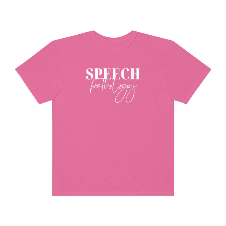 speech pathology cursive comfort colors tee