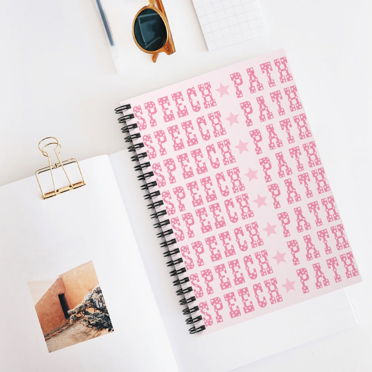 speech path pink western star notebook
