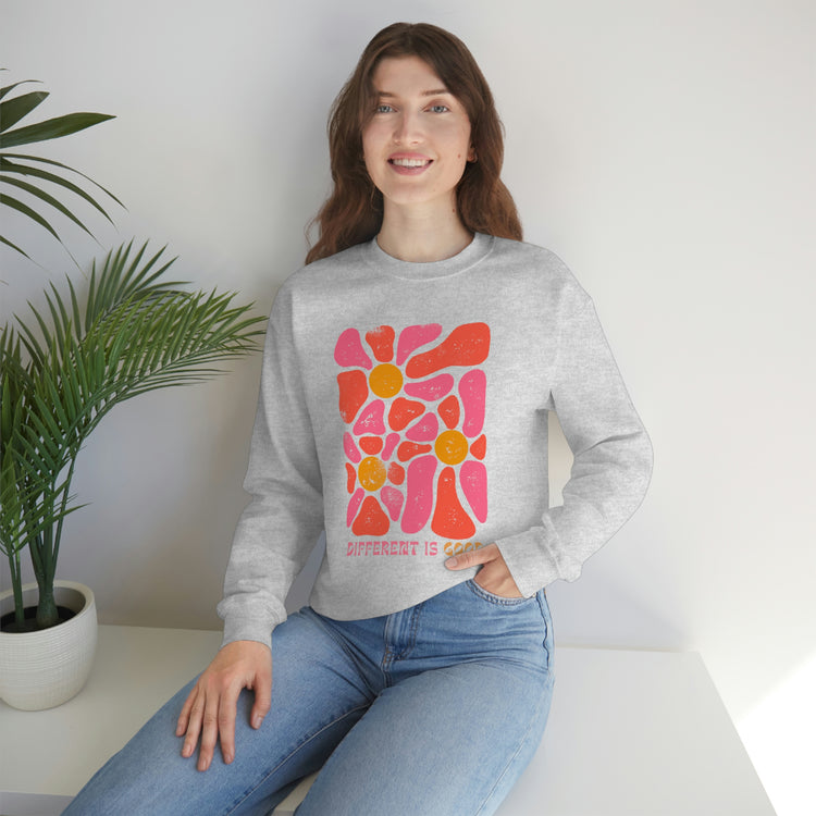 retro flower different is good crewneck