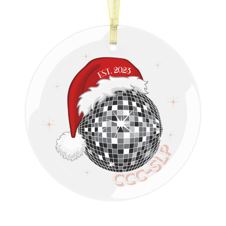 santa disco CCC-SLP est. 2023 glass ornament