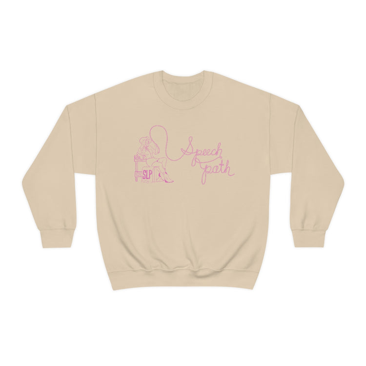 cowgirl rope speech path pink crewneck