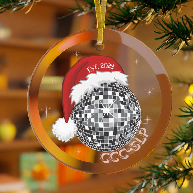 santa disco CCC-SLP est. 2022 glass ornament