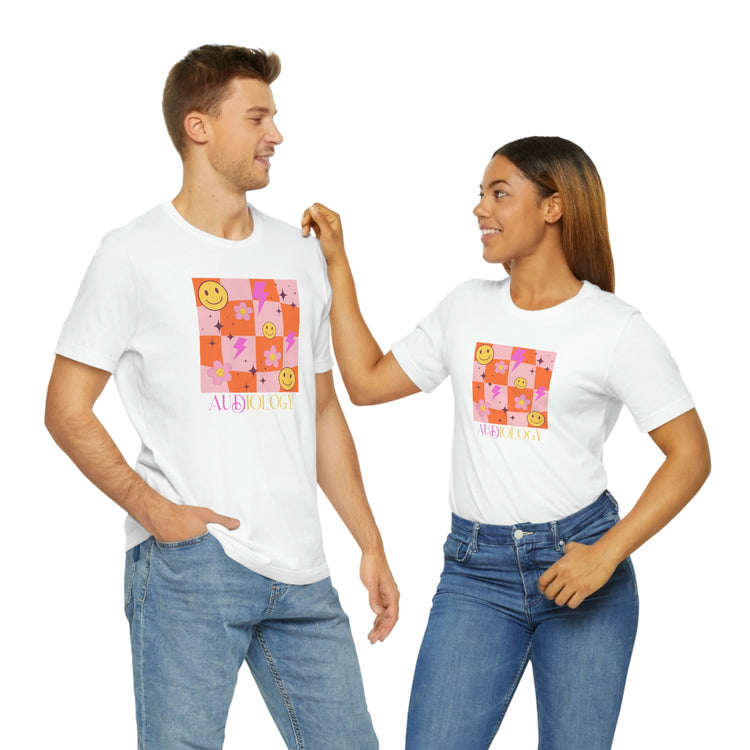 smiley disco audiology short sleeve tee