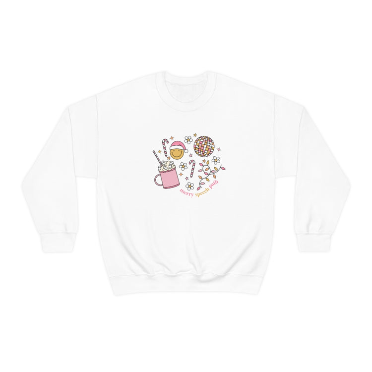 festive merry speech path crewneck