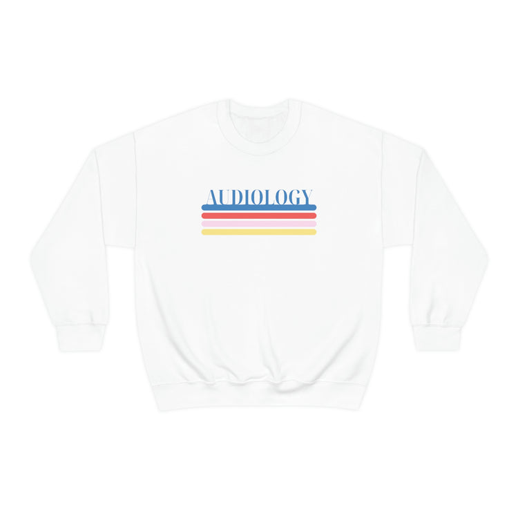 colorful lines audiology crewneck