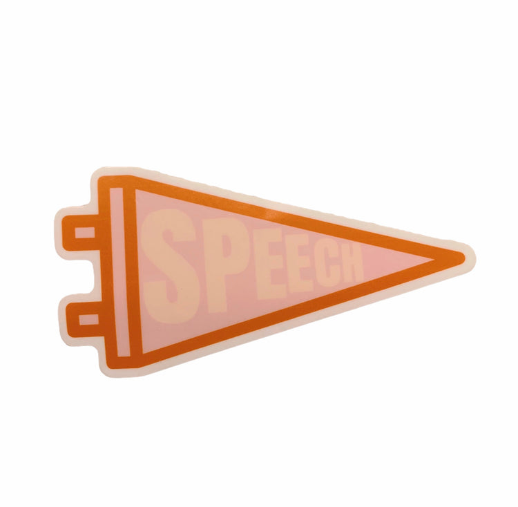 "SPEECH" flag SLP sticker