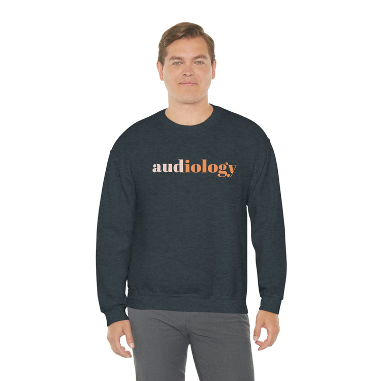 simple audiology orange crewneck