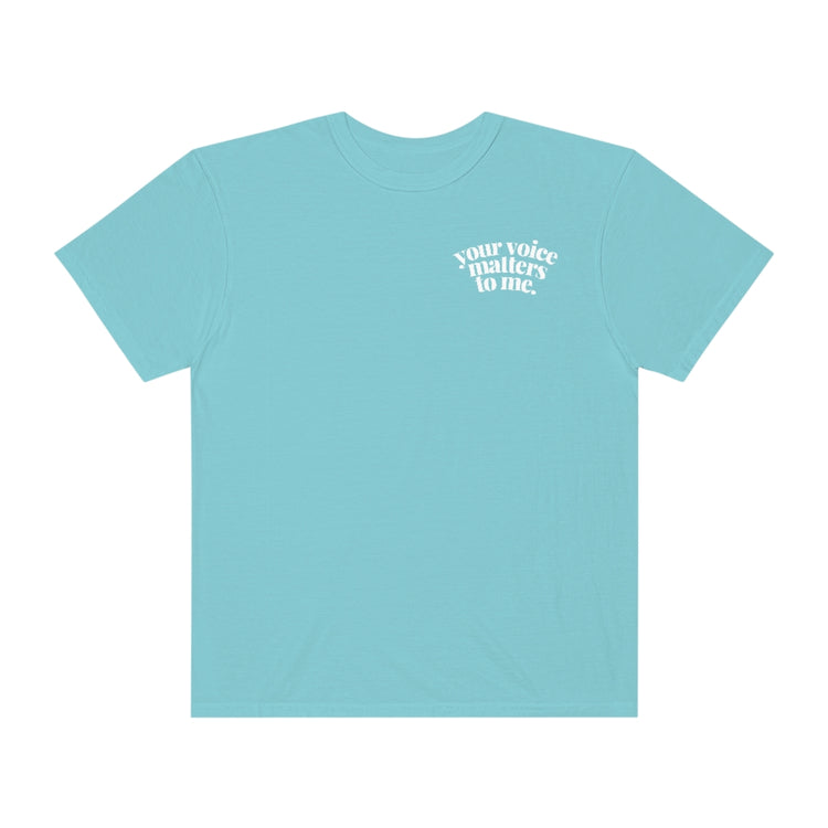 your voice matters SLP comfort colors tee