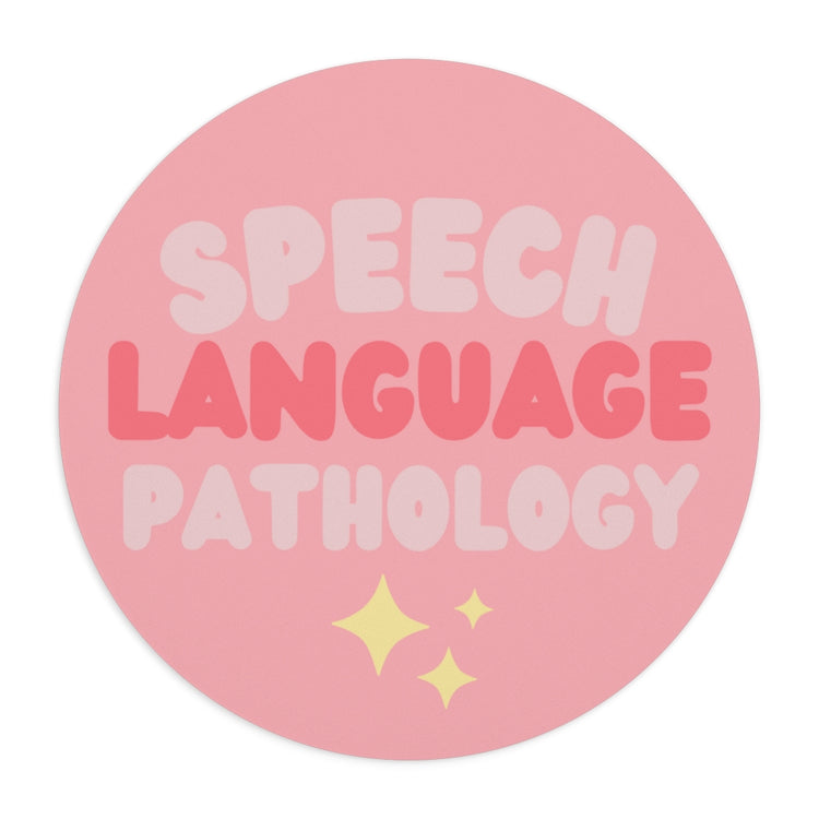 speech language pathology pink block mouse pad