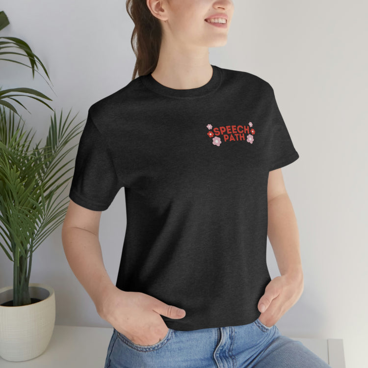 speech path retro flower short sleeve tee
