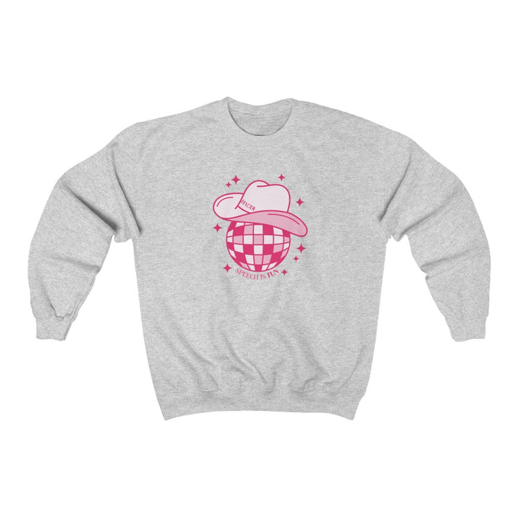 cowboy disco speech is fun crewneck