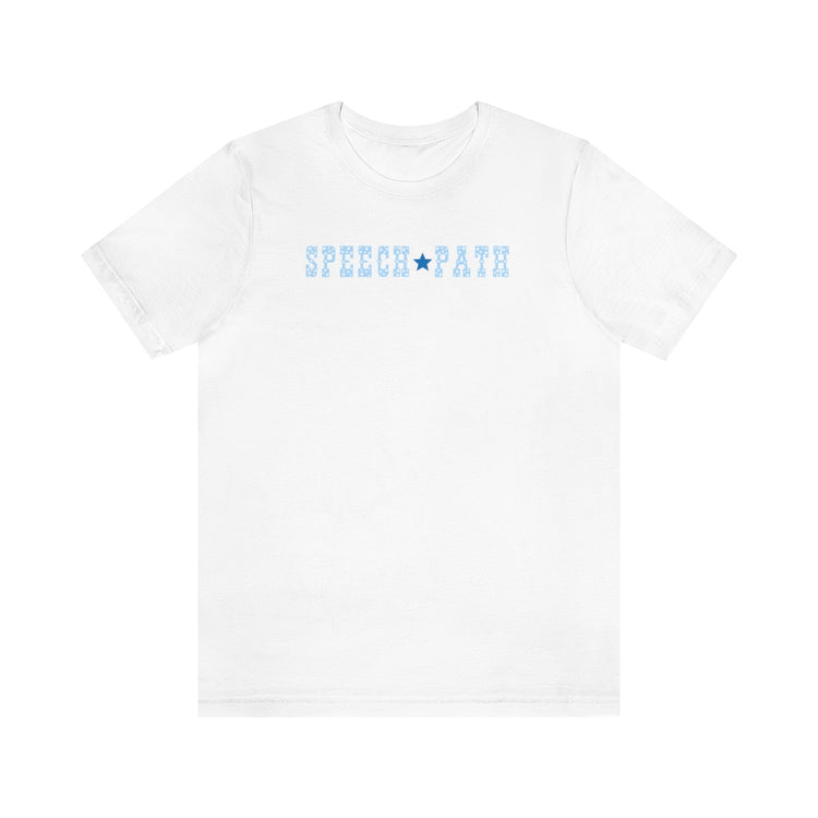western star speech pathology blue short sleeve tee