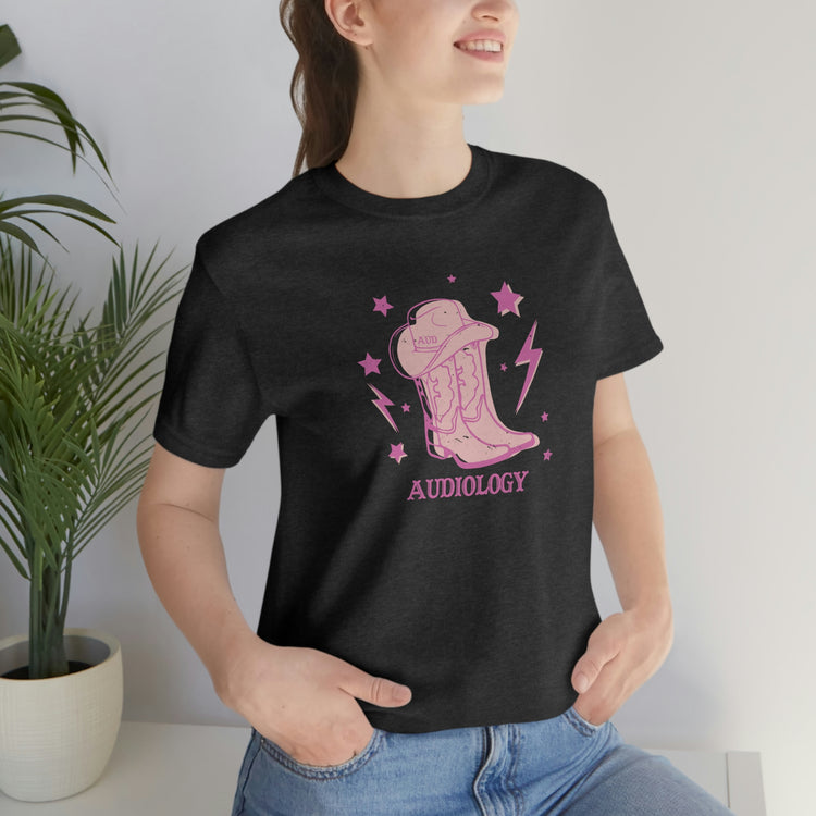 cowboy boots audiology short sleeve tee
