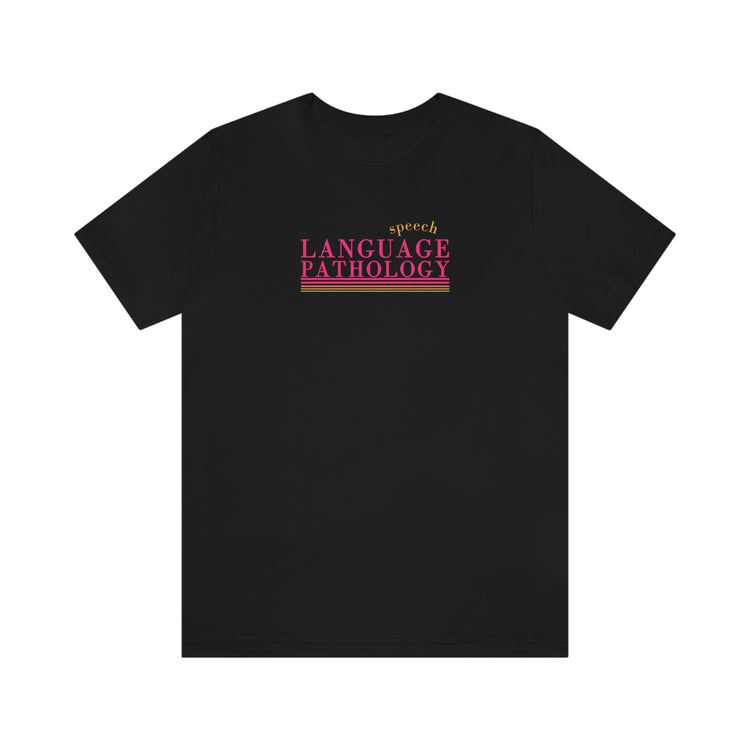 simple pink speech pathology lines short sleeve tee