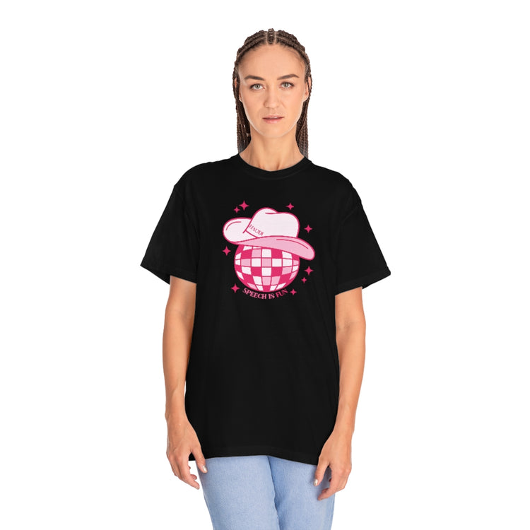 cowboy disco speech is fun comfort colors tee