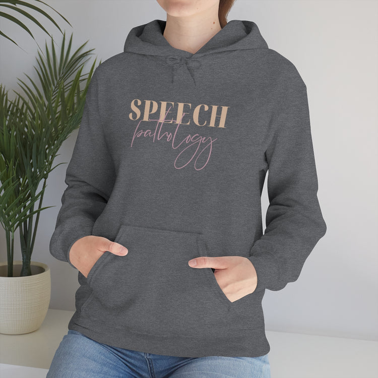 speech pathology neutral and purple hoodie