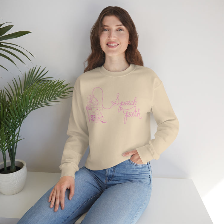 cowgirl rope speech path pink crewneck
