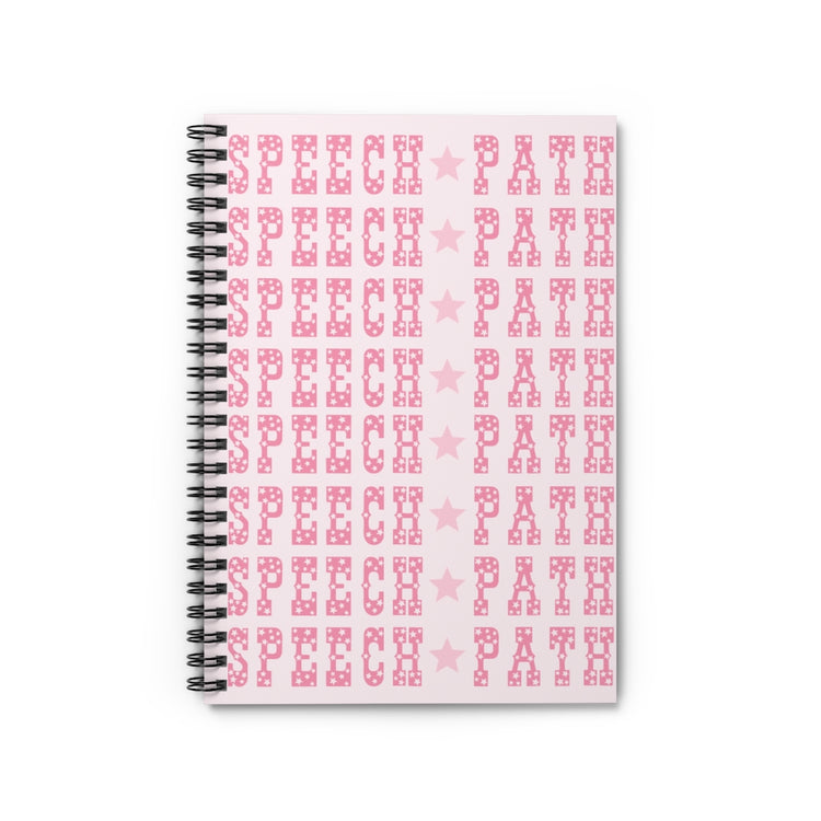 speech path pink western star notebook