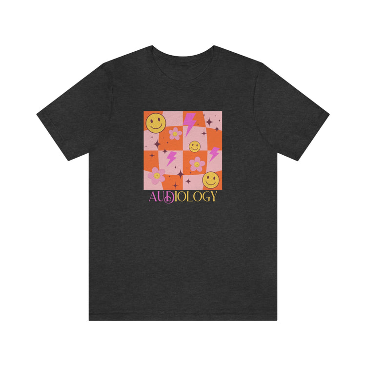 smiley disco audiology short sleeve tee