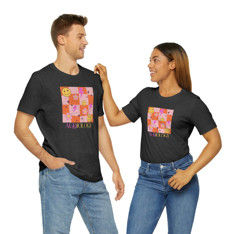 smiley disco audiology short sleeve tee