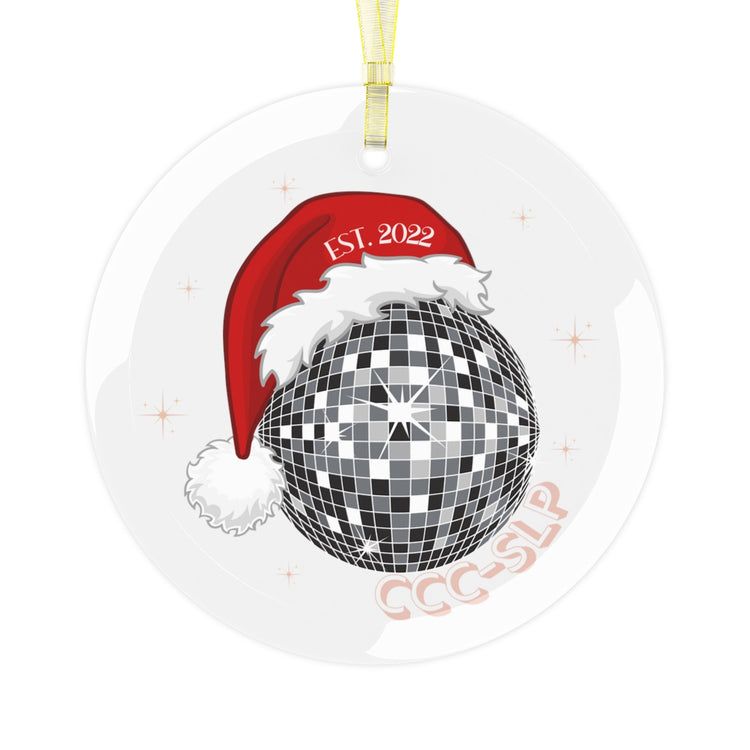santa disco CCC-SLP est. 2022 glass ornament