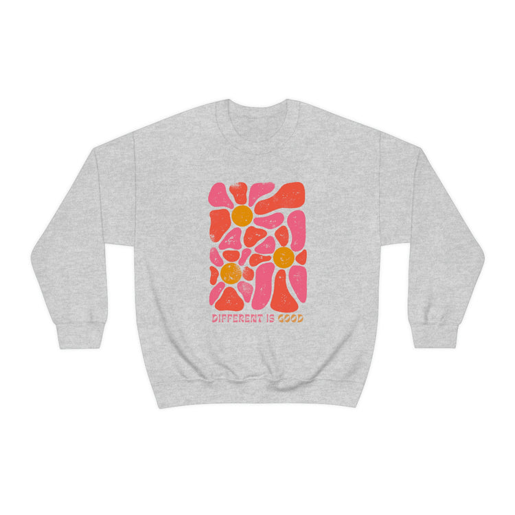 retro flower different is good crewneck