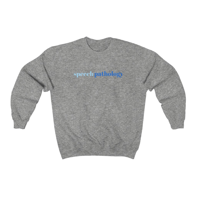 blue simple speech pathology crewneck