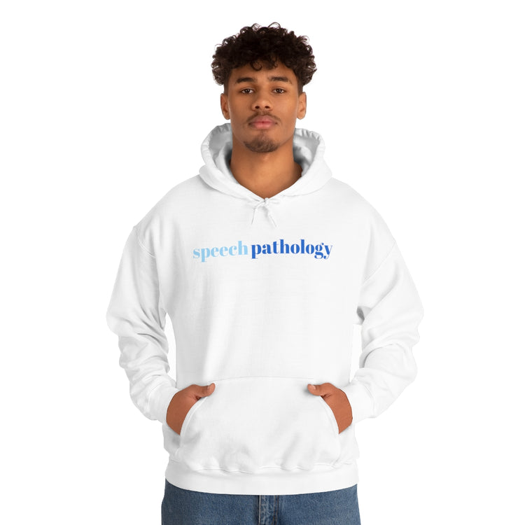 simple speech pathology blue hoodie
