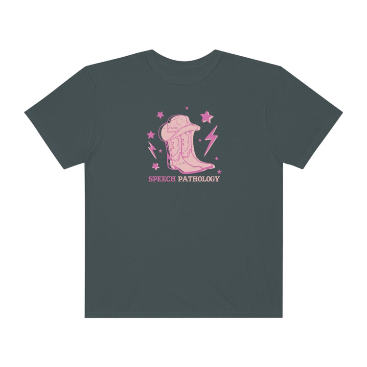 cowboy boots speech path comfort colors tee