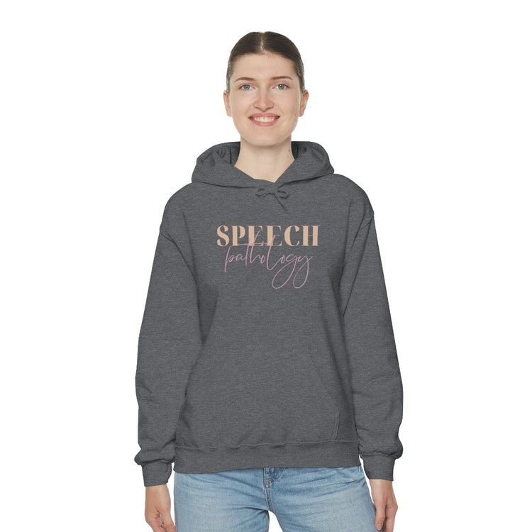 speech pathology neutral and purple hoodie