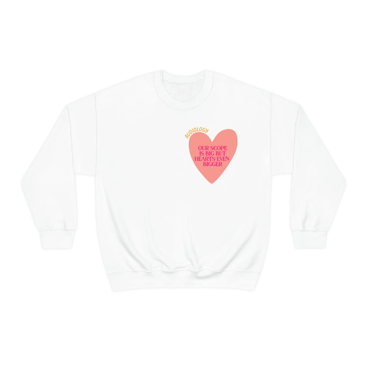 audiology heart scope crewneck