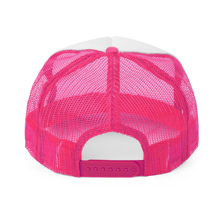 hot pink your voice matters smiley trucker hat