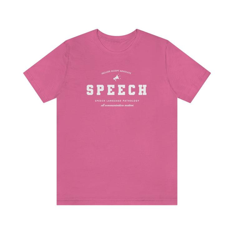 SPEECH varsity simple short sleeve tee