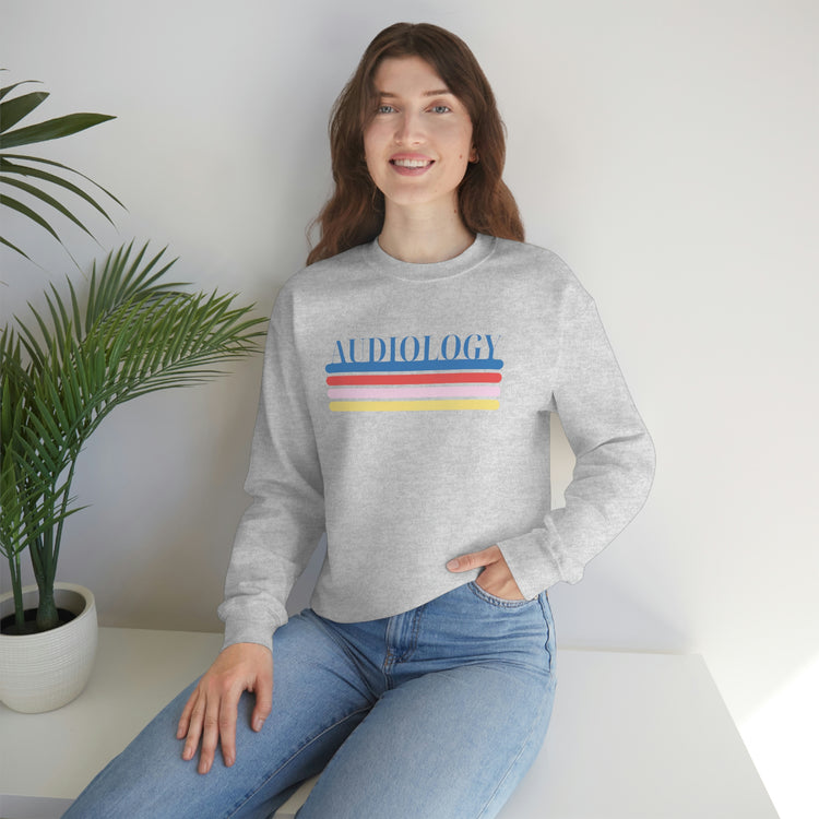 colorful lines audiology crewneck