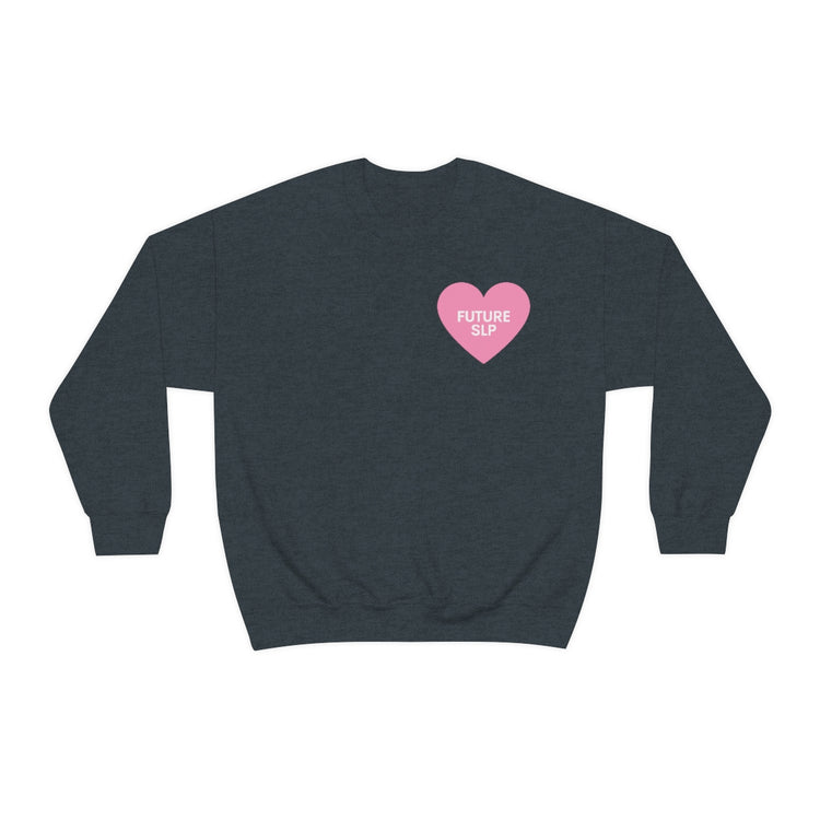 future SLP heart crewneck