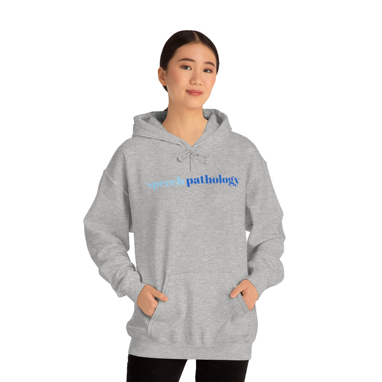 simple speech pathology blue hoodie