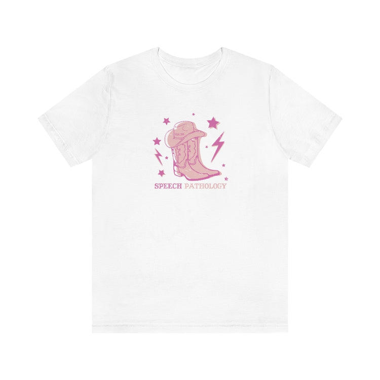 cowboy boots speech pathology short sleeve tee